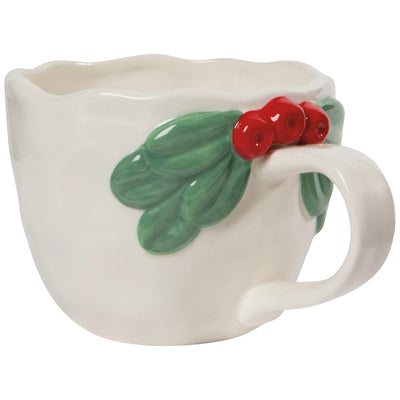 Mistletoe-White Christmas Sculpted Mug