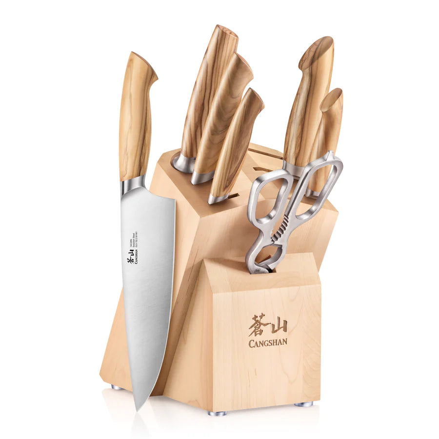 CANGSHAN OLIV Series 8-Piece Knife Block Set