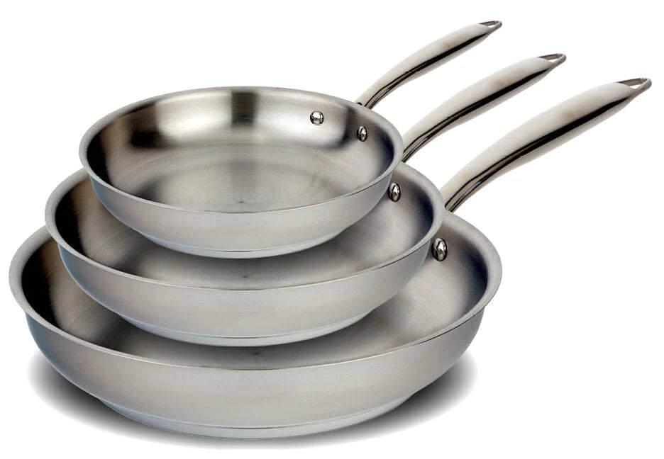 Meyer Accolade Stainless Steel 3 Pc Fry Pan Set - Made in Canada