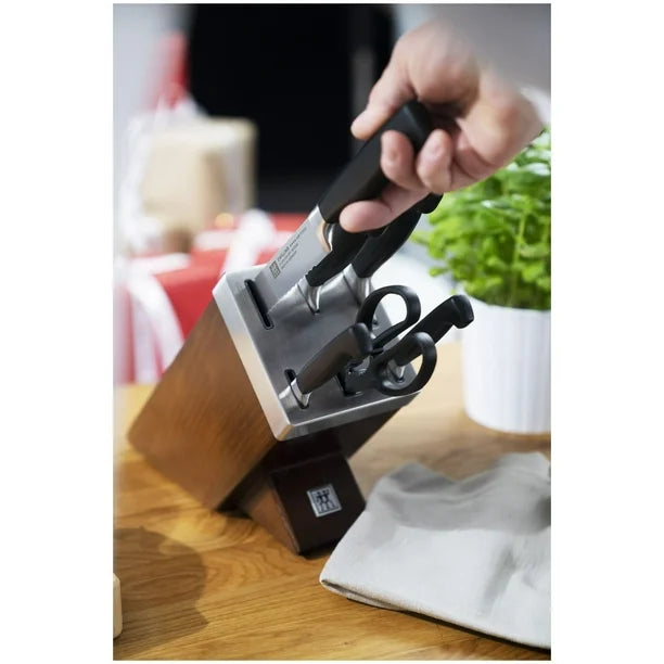 Zwilling - 7 Pc Four Star Block Set With Bonus Steak Knives