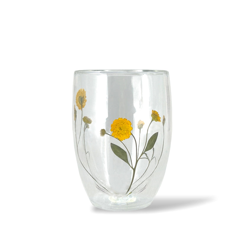 Double Walled Floral Tumbler Glasses