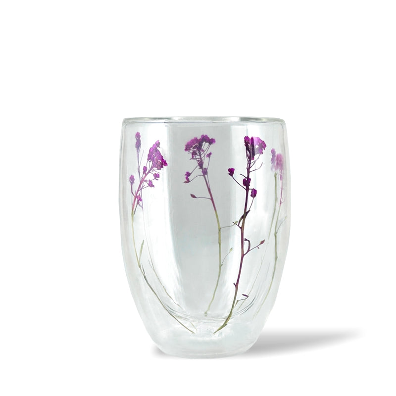 Double Walled Floral Tumbler Glasses