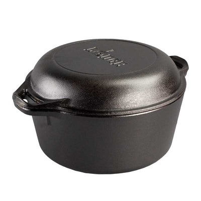 Lodge 5 qt Cast Iron Double Dutch Oven