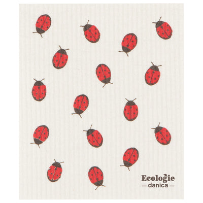 Fly Away Ladybug Swedish Sponge Cloth
