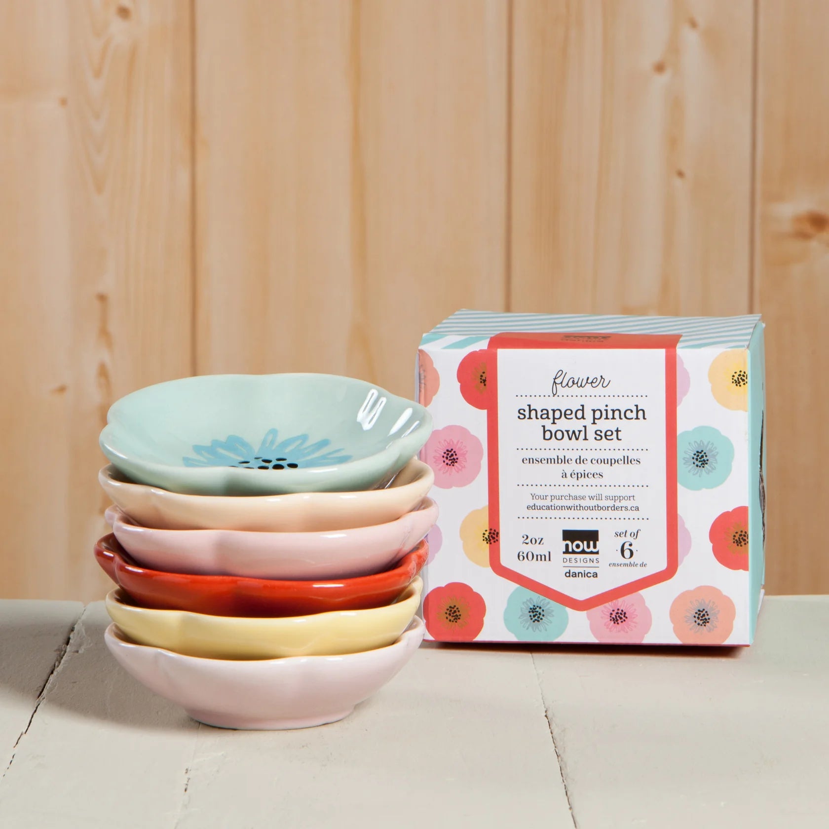 Flower Shaped Pinch Bowl - Set of 6
