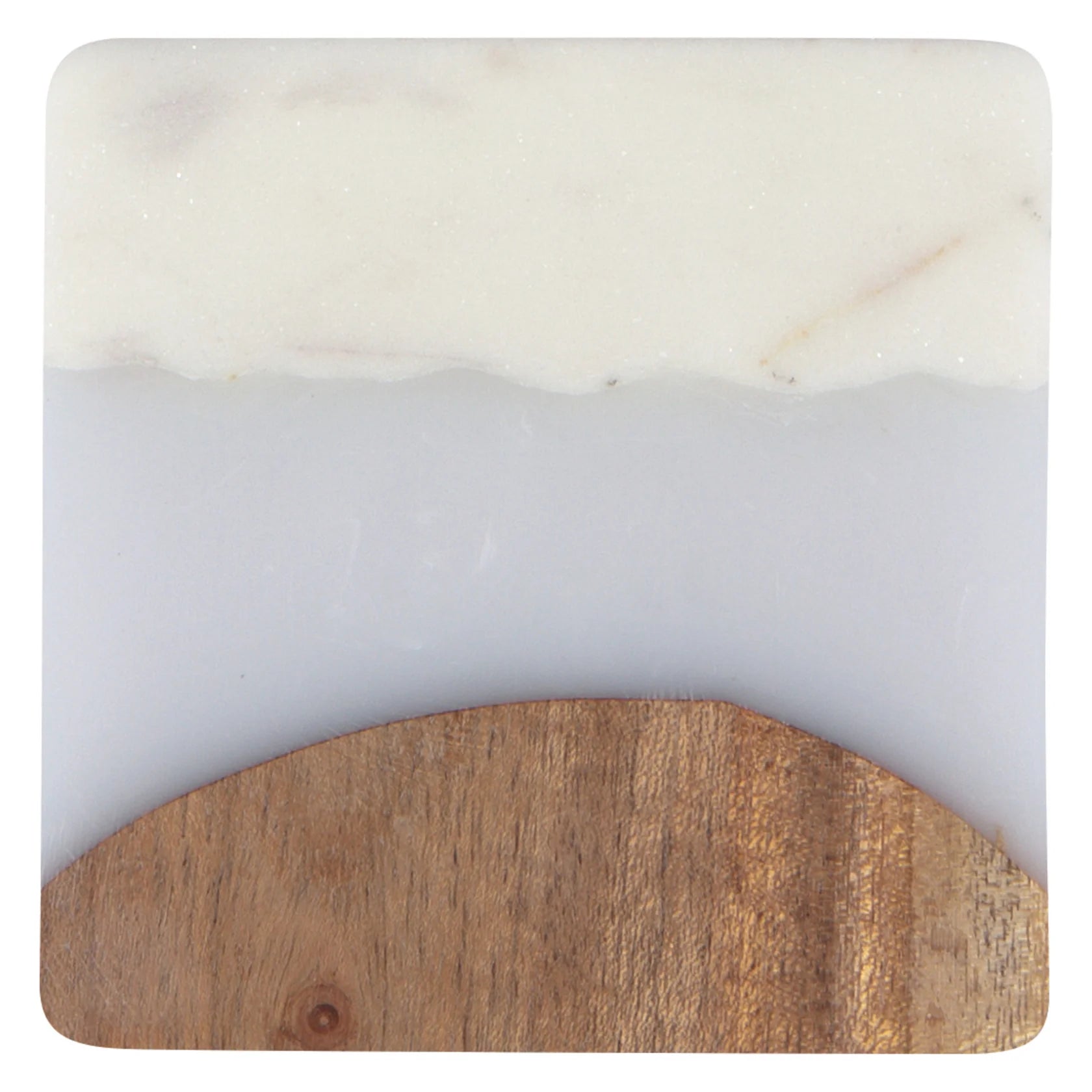 Skyline Ice Marble and Wood Coasters - Set of 4