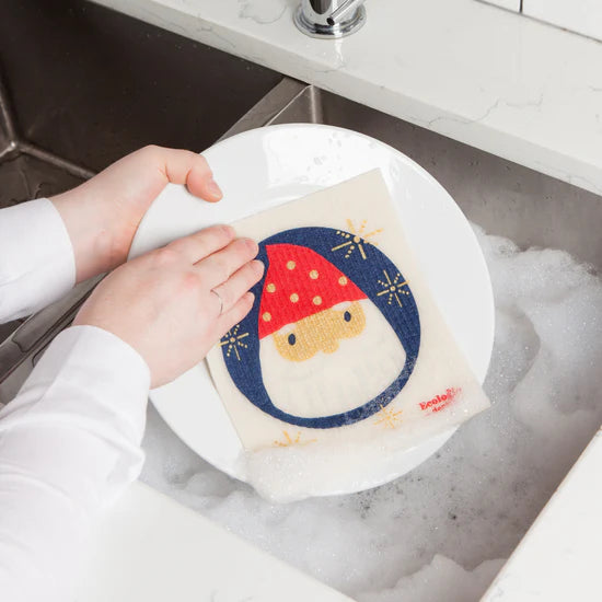 Santa Ornament Swedish Sponge Cloth