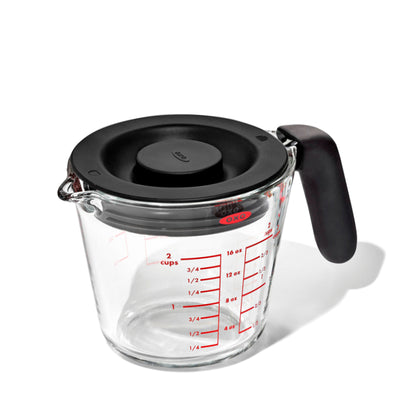 OXO Good Grips Glass Measuring Cup with Silicone Lid - 2 Cup
