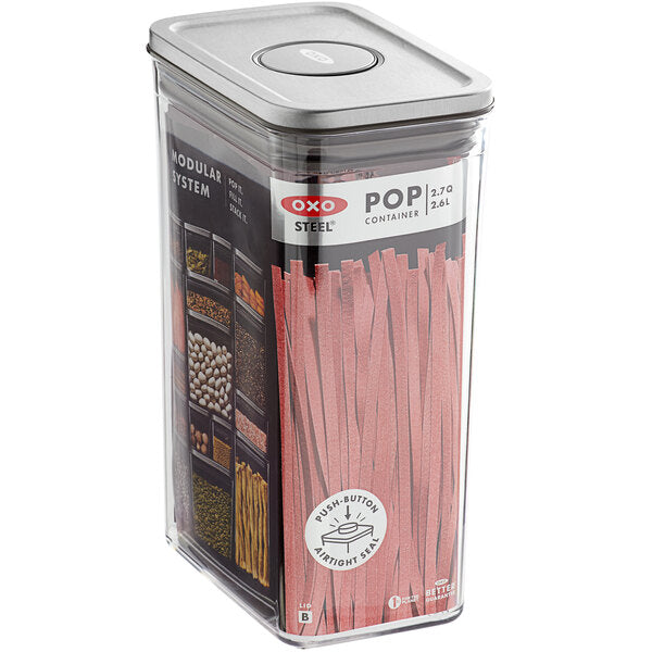 OXO Steel Pop Container - Rectangle Medium (2.7 Qt.)