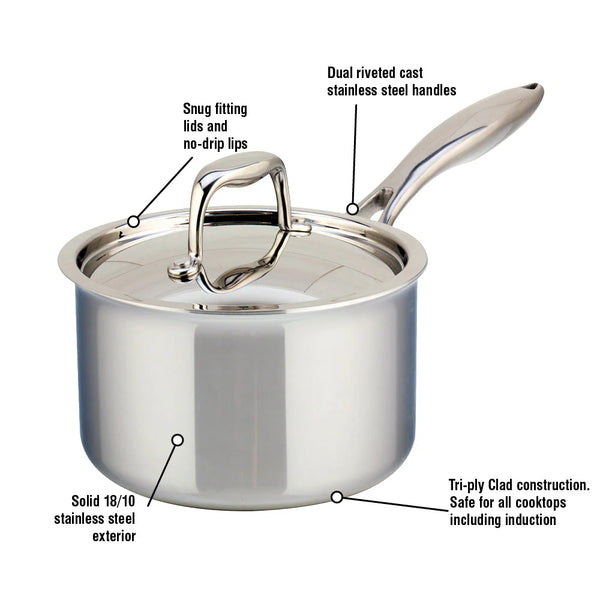 Meyer SuperSteel Tri-Ply Clad Stainless Steel 2L Saucepan with cover