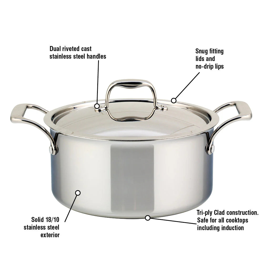 Meyer SuperSteel Tri-Ply Clad Stainless Steel 9L Dutch Oven with cover