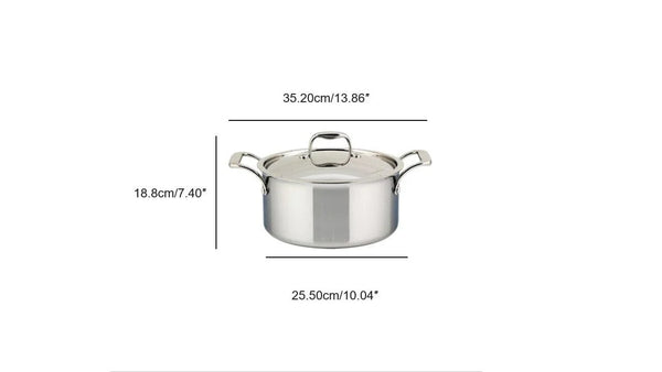 Meyer SuperSteel Tri-Ply Clad Stainless Steel 5L Dutch Oven with cover