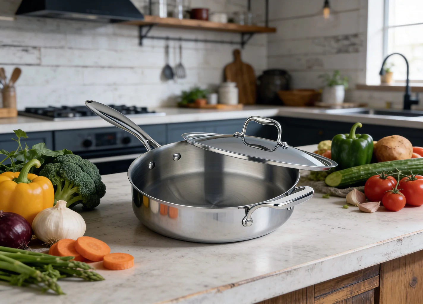 Meyer SuperSteel Tri-Ply Clad Stainless Steel 4.2L Sauté Pan with Cover