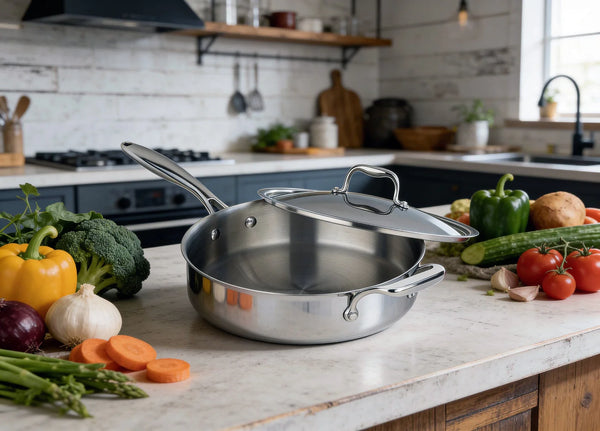Meyer SuperSteel Tri-Ply Clad Stainless Steel 4.2L Sauté Pan with Cover