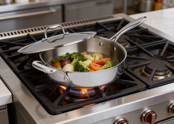 Meyer SuperSteel Tri-Ply Clad Stainless Steel 4.2L Sauté Pan with Cover