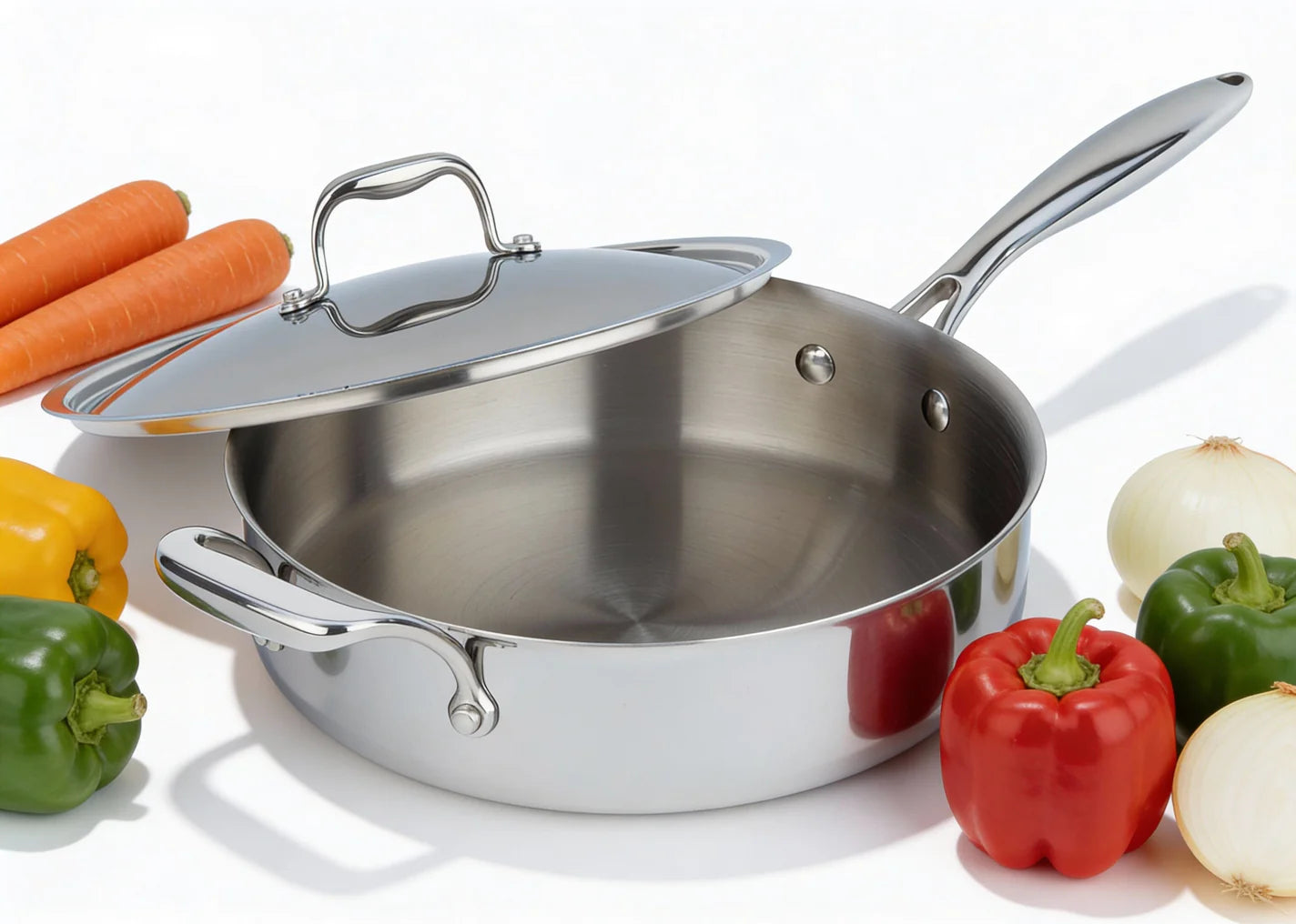Meyer SuperSteel Tri-Ply Clad Stainless Steel 4.2L Sauté Pan with Cover