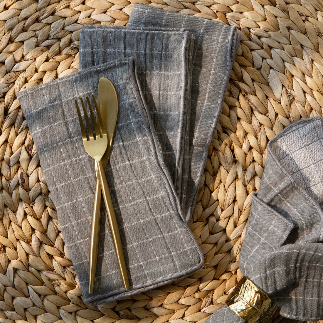 Shadow Double Weave Napkins - Set of 4