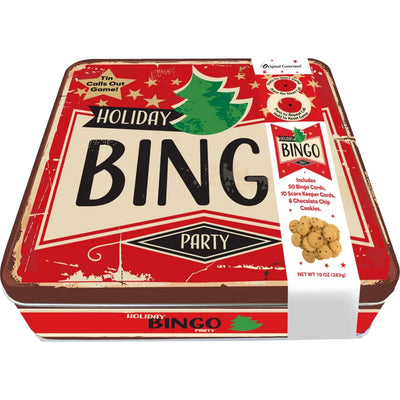 Original Gourmet Holiday Bingo Tin & Chocolate Chip Cookies