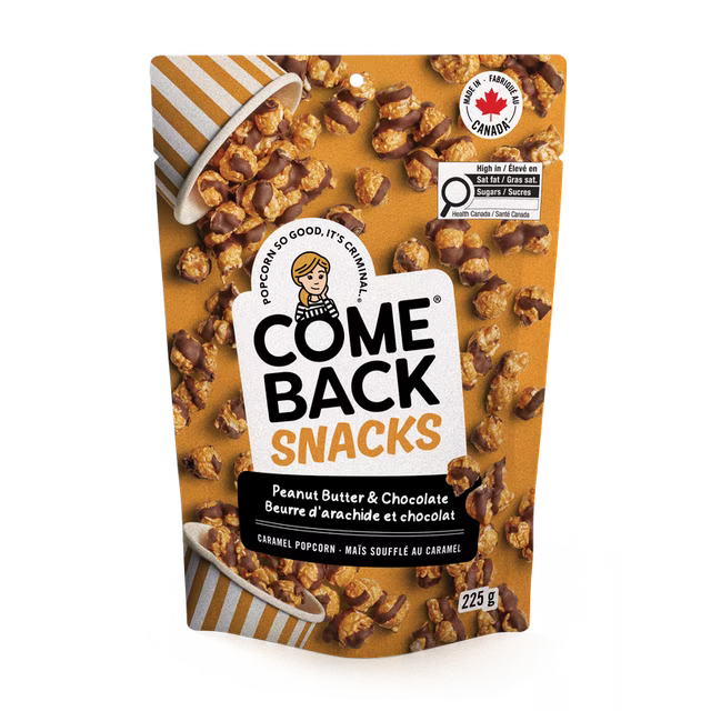 Comeback Snacks Peanut Butter & Chocolate Caramel Popcorn