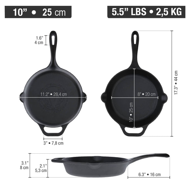 Victoria Cast Iron Skillet - 10 Inch