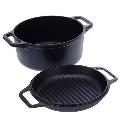 Cast Iron Dutch Oven Combo Cooker - 5.7 L