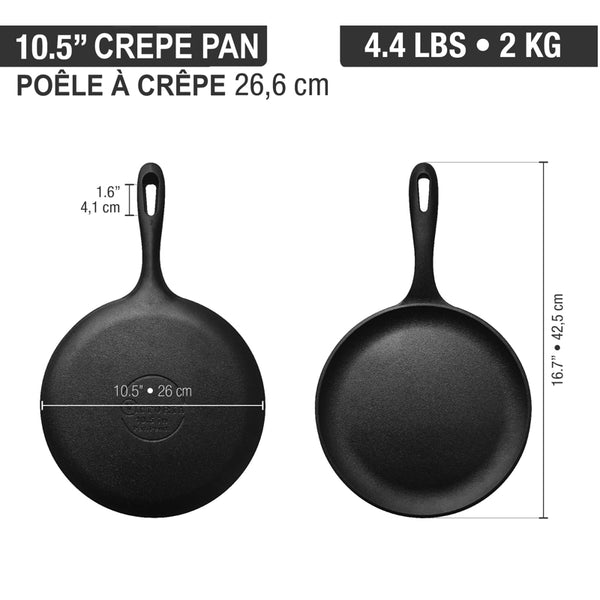 Victoria Cast Iron Crepe Pan - 26 cm