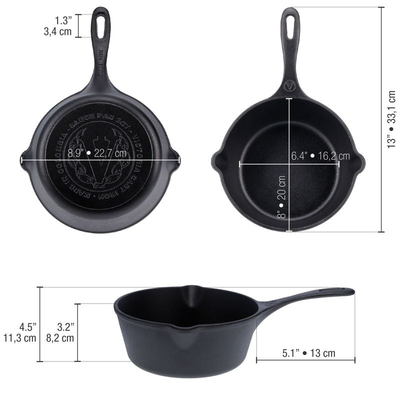 Victoria Cast Iron Saucepan - 1.9L