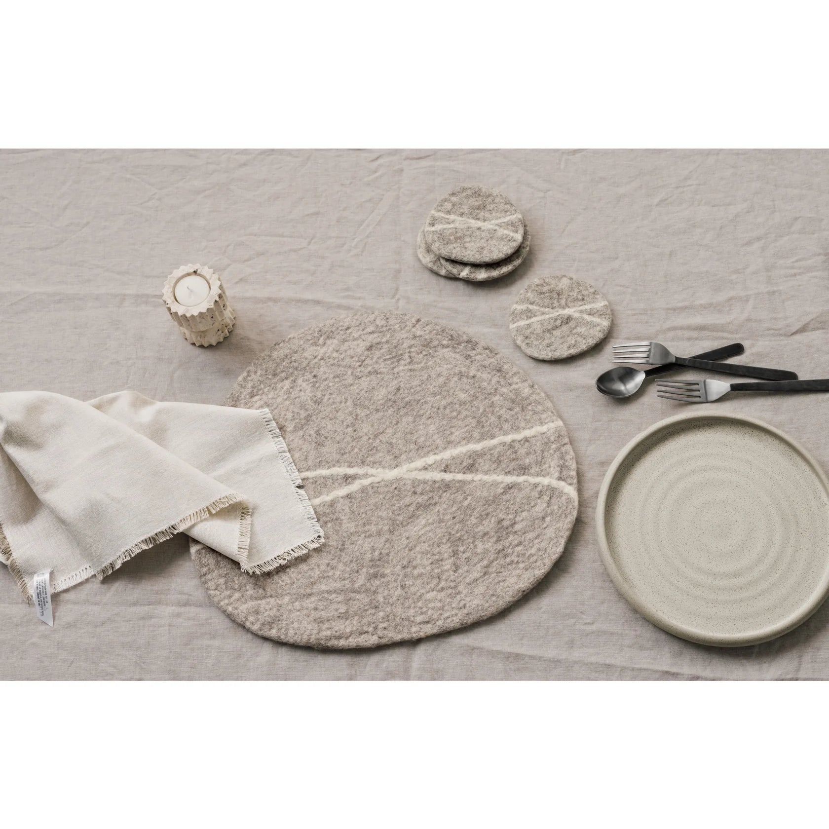 Striato Felt Coaster - Set of 4