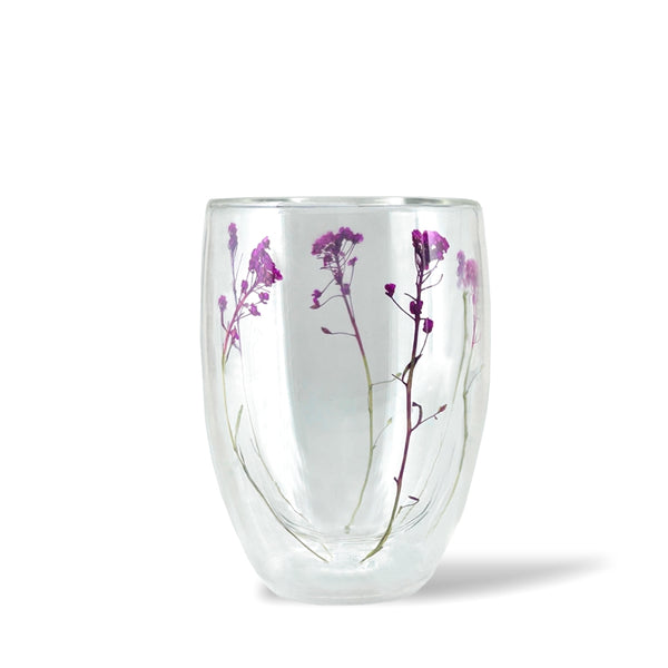 Double Walled Floral Tumbler Glasses