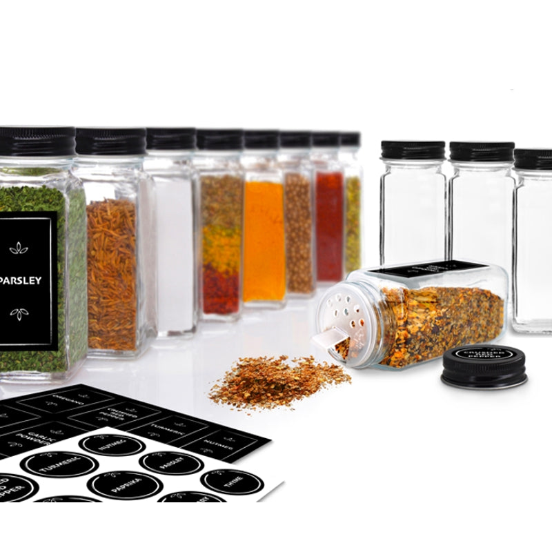 Spice Jars and Labels - set of 12
