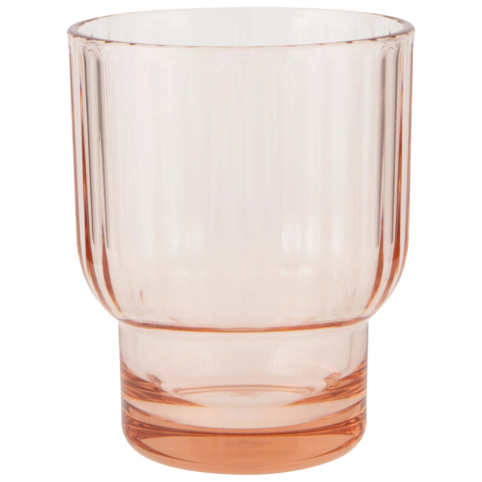 Acrylic Fluted Double Old Fashioned Glass - Blush Pink
