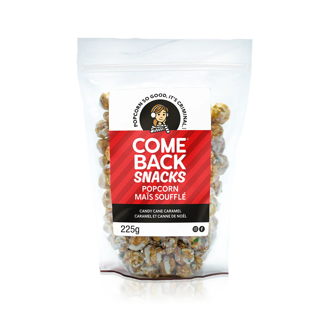 Comeback Snacks Candy Cane Caramel Popcorn