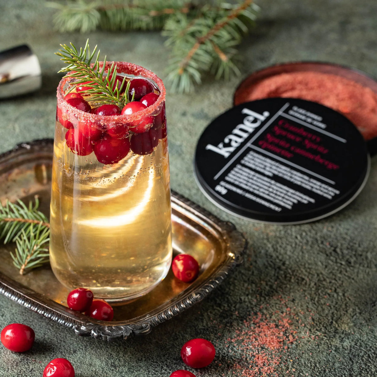 Cranberry Spruce Spritz - Cocktail Rimmer