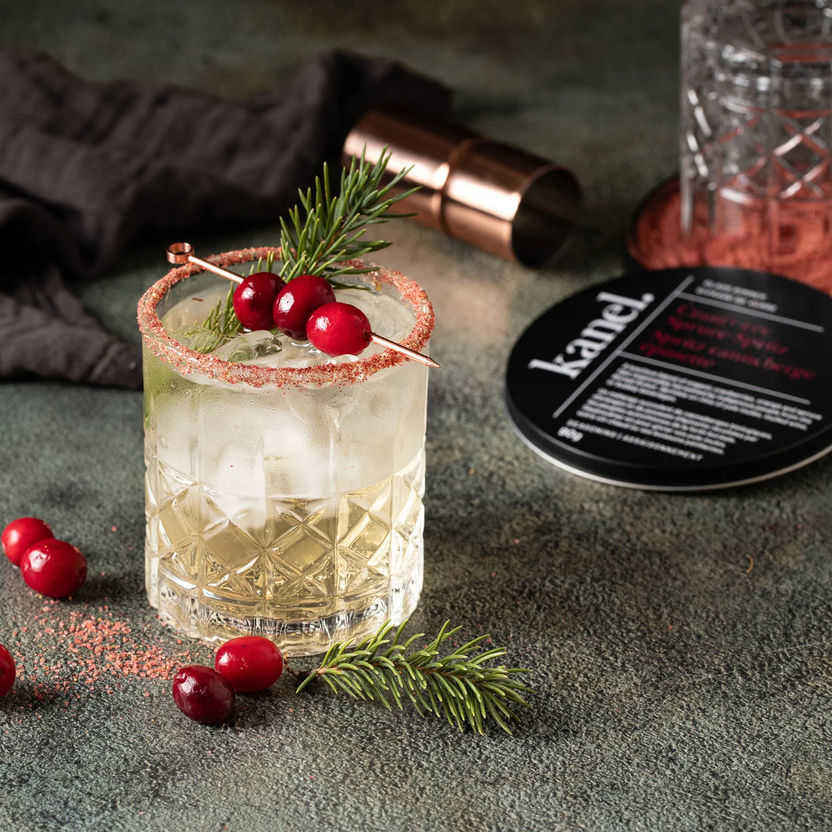 Cranberry Spruce Spritz - Cocktail Rimmer