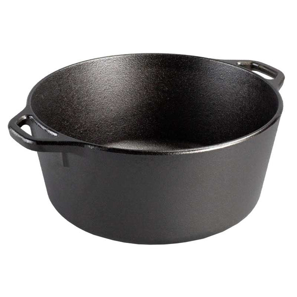 Lodge 5 qt Cast Iron Double Dutch Oven