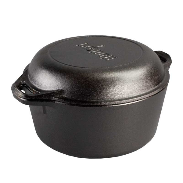 Lodge 5 qt Cast Iron Double Dutch Oven