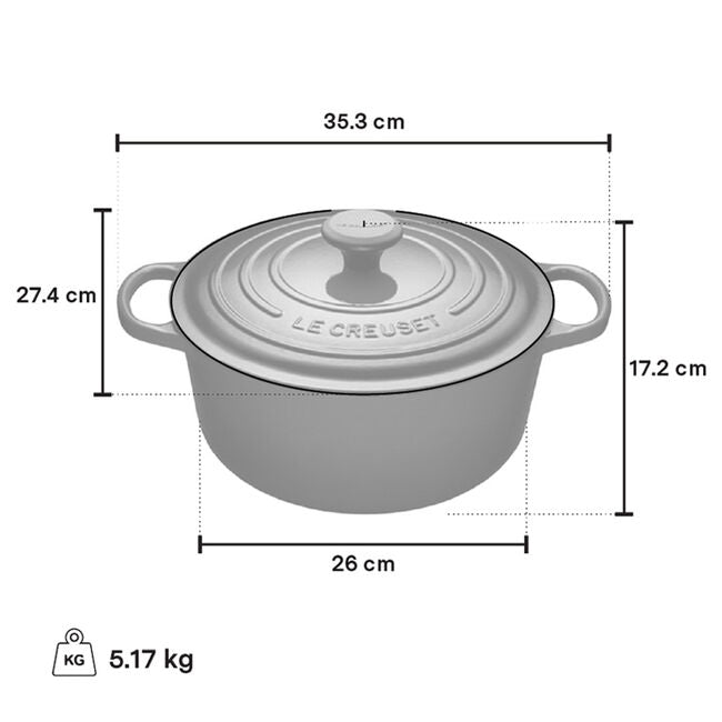 Le Creuset Round Dutch Oven - 5.3L (Flamme Dorée)