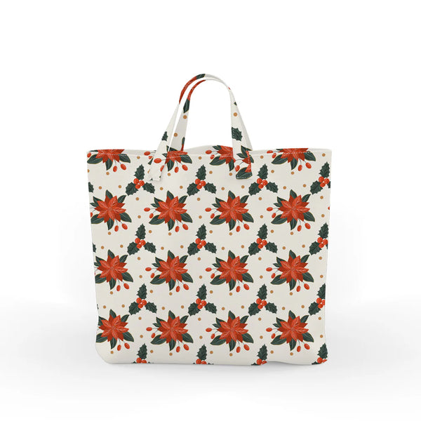 Mahogany Poinsettia Tote Bag