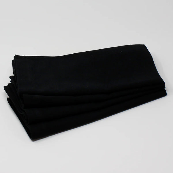 Mahogany Solid Black Cloth Napkins - Set of 4