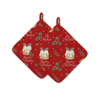 Mahogany Christmas Pot Holder - Set of 2