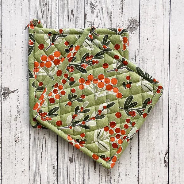 Mahogany Be Merry Pot Holder - Set of 2