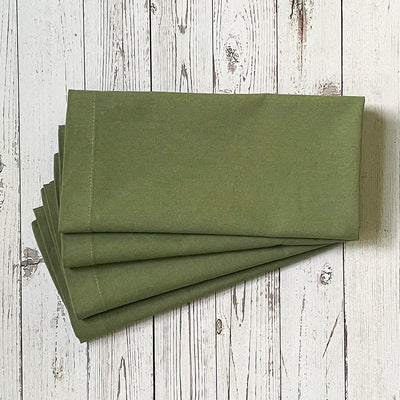 Mahogany Solid Green Cloth Napkins - Set of 4