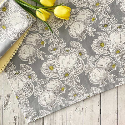 Mahogany Pomegranate Grey Placemats - Set of 4