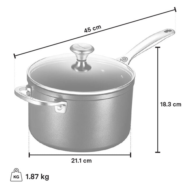 Le Creuset Toughened Non-Stick 3.8L Sauce Pan