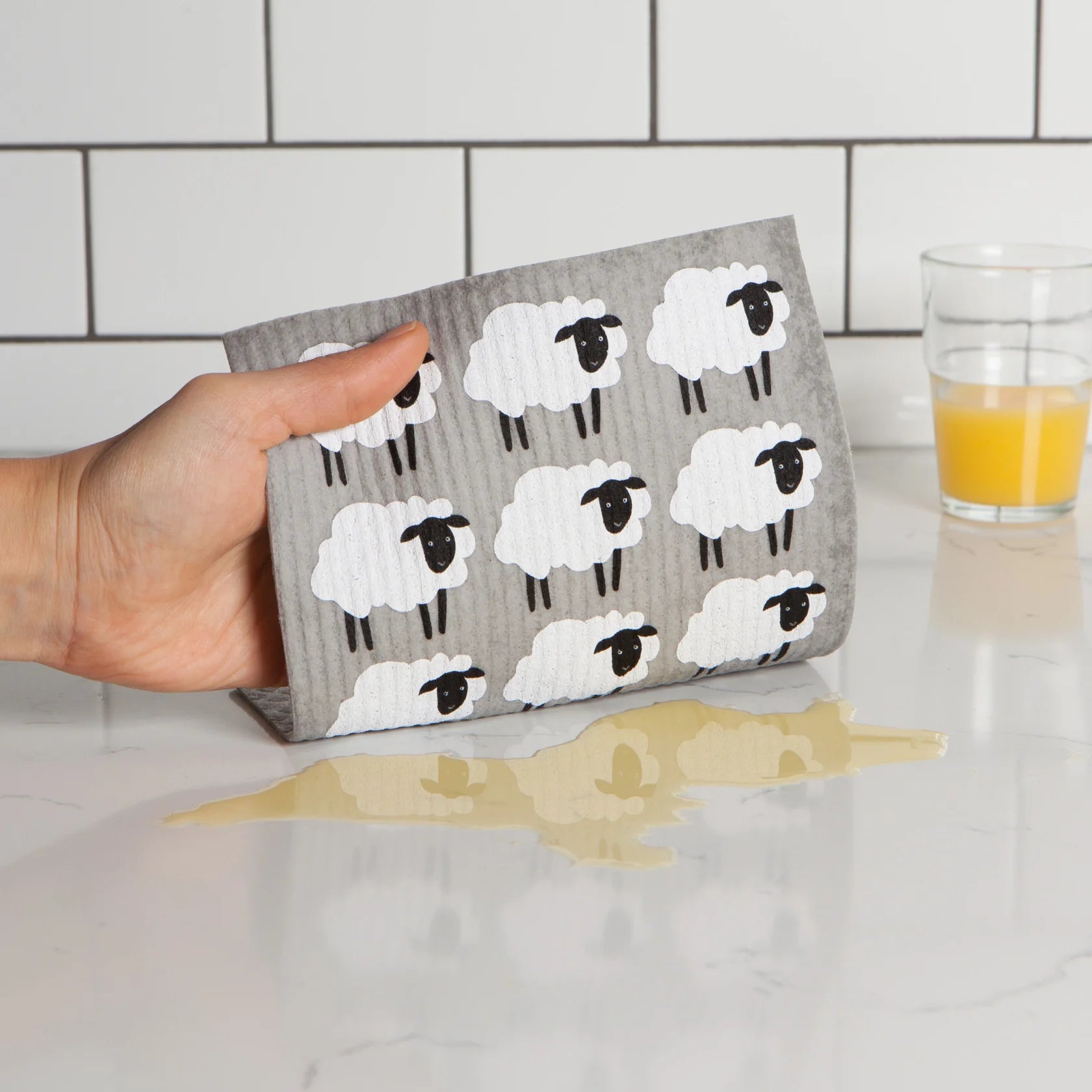 Counting Sheep Swedish Dishcloth