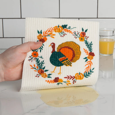 Autumn Plenty Thanksgiving Swedish Dishcloth