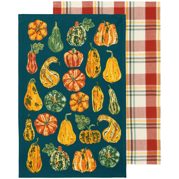 Harvest Gourds Dishtowels - Set of 2