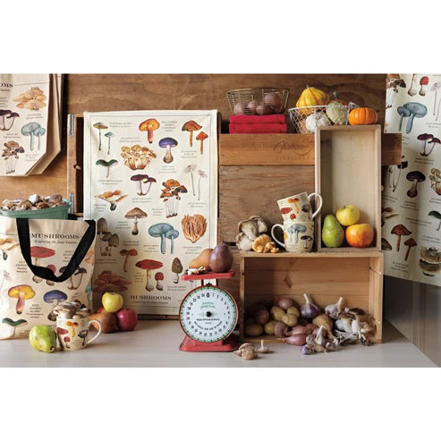 Mushrooms Fine Print Dishtowel
