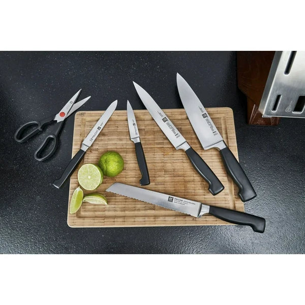 Zwilling - 7 Pc Four Star Block Set With Bonus Steak Knives