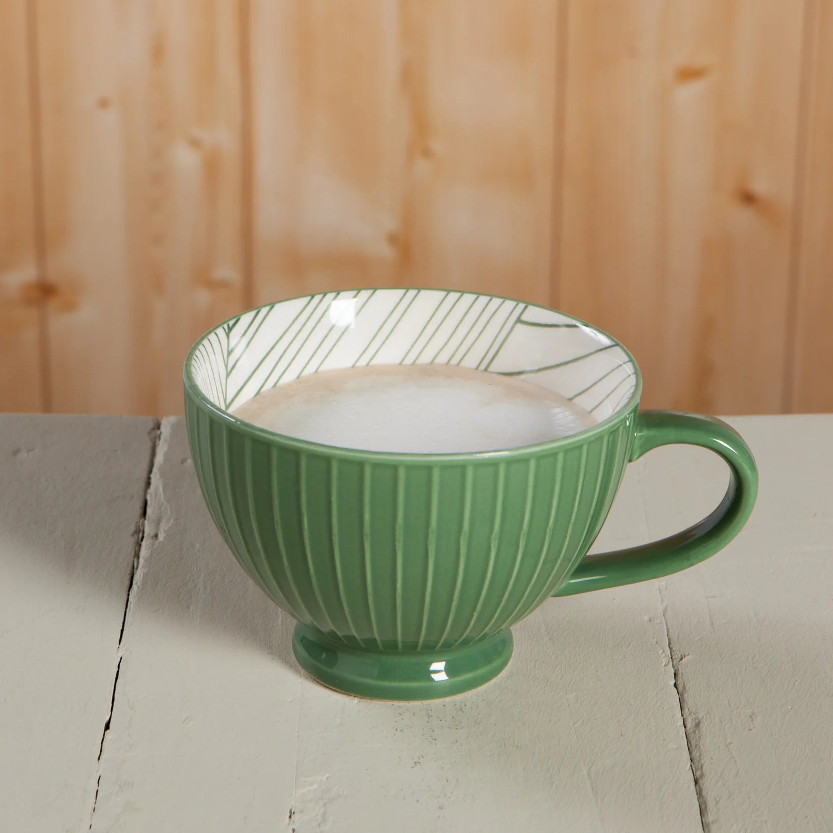 Elm Green Stamped Latte Mug 14oz